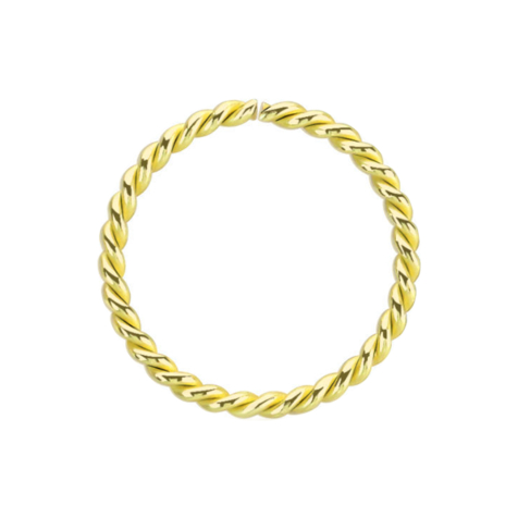 Micro Piercing Ring geflochten vergoldet