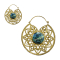 Gold-plated creole earring star flower and ablaone