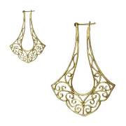 Orecchino a goccia Mandala placcato oro