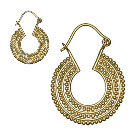 Earring gold-plated three rows dotted