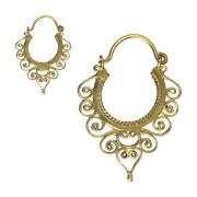 Ohrring vergoldet Herz in Wellen