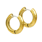 Boucles doreilles plaquées or martelé