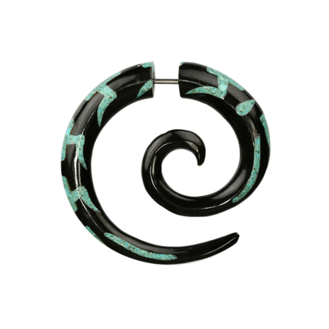 Spirale finta in corno rettangoli di pietra turchese