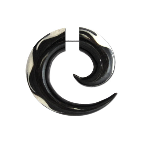 Fausse spirale en corne Flammes en os