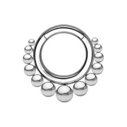 Anneau segment rabattable argent billes