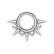 Segment ring hinged silver cones and balls