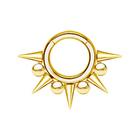 Segmentring klappbar vergoldet Cones und Kugeln