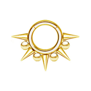 Segmentring klappbar vergoldet Cones und Kugeln