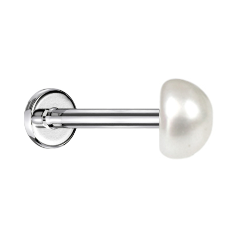 Micro Labret femelle argent perle