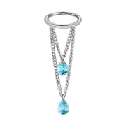 Micro segment ring hinged silver pendant horizontal two...