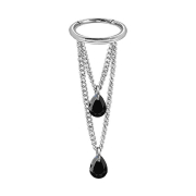 Micro segment ring hinged silver pendant horizontal two...