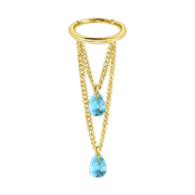 Micro segment ring hinged gold-plated pendant horizontal...