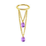 Micro anneau segment pliable doré pendentif...