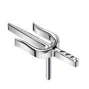 Threadless trident silver