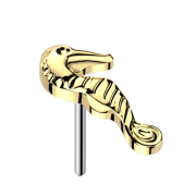 Threadless gold-plated seahorse