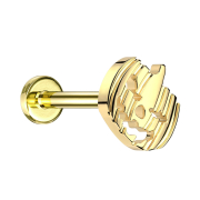 Micro Labret filettatura interna placcato in oro Zucca di...