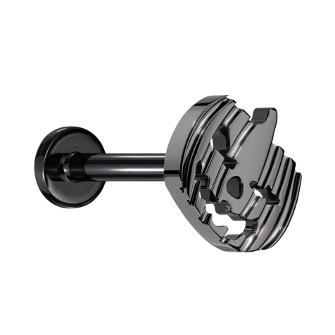 Micro Labret filettatura interna nera Zucca di Halloween nera