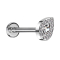 Micro Labret filetage intérieur argent goutte en cristal argent cristaux argentés sur le pourtour
