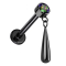 Micro Labret filettatura interna nera cilindro nero cristallo scuro multicolore pendente goccia nero