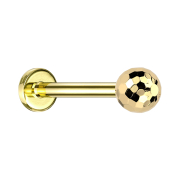 Micro threadless labret, gold-plated with gold-plated...