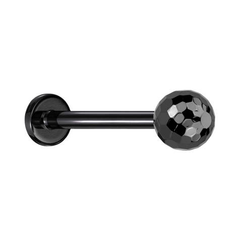 Labret Micro Threadless noir avec boule disco noire