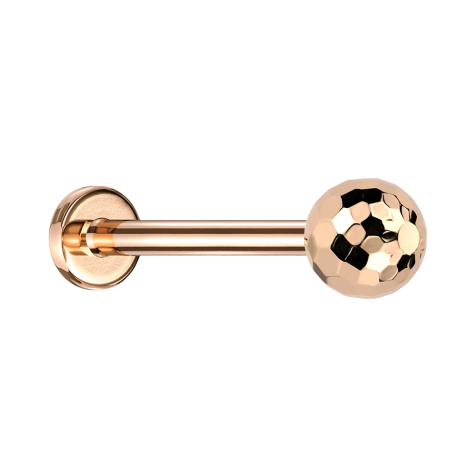 Micro Threadless Labret rosegold mit Discokugel rosegold