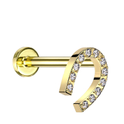 Micro Threadless Labret plaqué or Fer à...