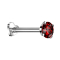 Micro Labret Heart Internal Thread Silver Crystal Red Setting