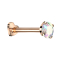 Micro Labret Heart Internal Thread Rose Gold Crystal Multicolor Setting