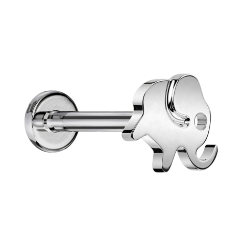 Micro Labret filetage intérieur argent Éléphant argent