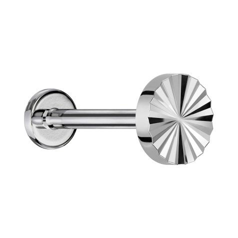 Micro Labret filetage intérieur argent disque taille diamant argent
