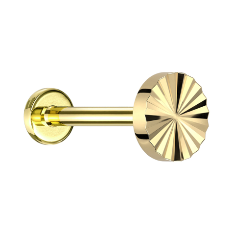 Micro labret filetage intérieur plaqué or Disque taille diamant plaqué or