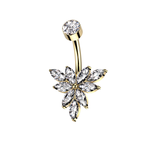 Banana female connector, gold-plated with cylinder, gold-plated crystal silver and triangle oval crystals silver