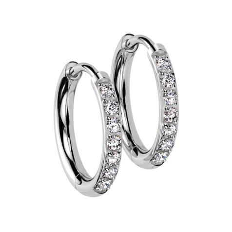 Silver crystal earrings