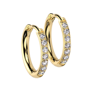 Gold-plated crystal earrings, silver