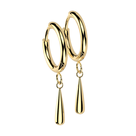 Gold-plated drop pendant earring