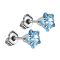 Stud earrings silver with star crystal aqua