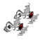 Boucles doreilles sans tige argent papillon argent cristal rouge