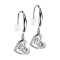 Boucles doreilles argent Pendentif cœur cristal argent