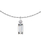 Necklace silver pendant round and large baquette crystal silver
