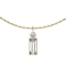 Gold-plated chain pendant round and large baquette crystal silver
