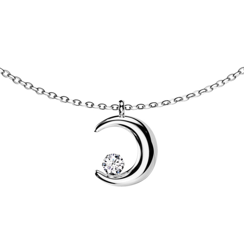 Kette silber Anhänger Mond Kristall silber