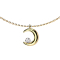 Chaîne plaquée or pendentif lune cristal argent
