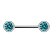 Barbell internal thread silver with two ball front...