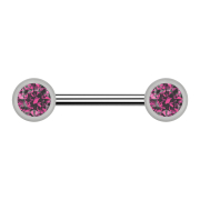Barbell internal thread silver with two ball front...