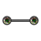 Barbell inner thread black with two ball front crystal dark multicolor