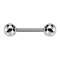 Threadless barbell in silver with two disco balls in silver