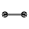 Barra senza filettatura nera con due sfere disco nere