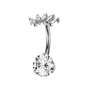 Threadless banana silver crystal silver setting and fan...