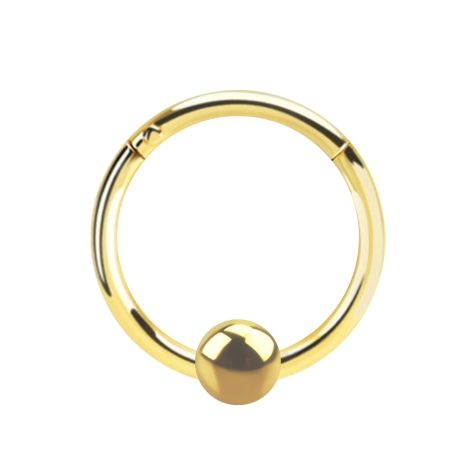 Micro segment ring hinged gold-plated with ball